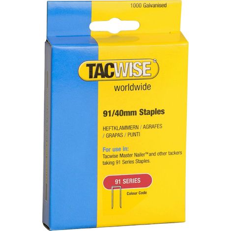 Tacwise 0768 91 Narrow Crown 40mm Staples Galv 1000 Pack for Ranger El Pro (1/2)