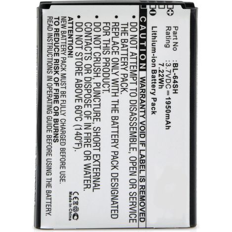 NX - Batterie téléphone, smartphone, GSM pour LG 3.7V 1950mAh - BL-64SH (1/3)