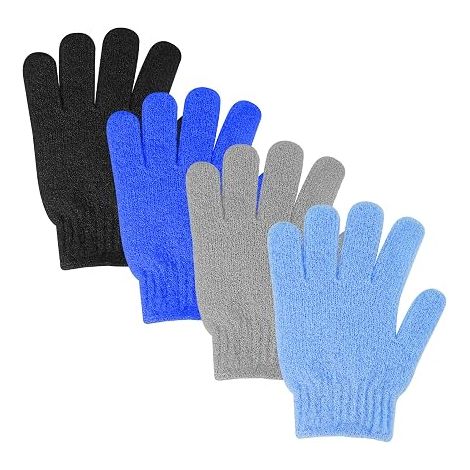 Double Sided Exfoliating Shower Gloves Bath Shower Body Scrub Bath Glove Dead Away Peeling Mitts Natural Body Wash Mitts Bath Accessories (1/4)