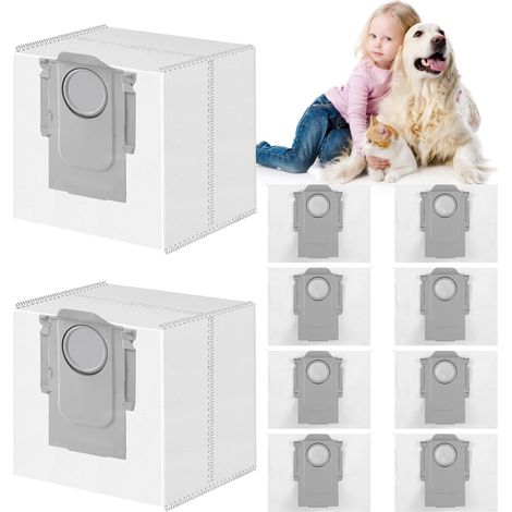 10 Stück Staubbeutel für Roborock Q5 Pro+/Q5 Max+/Q7 M5+/L5+/Q10 S5+/Q10 X5+/S8 Pro Ultra/S8+/S7 MaxV Ultra/Q7 Max+/Q8 Max+/Staubsauger Absaugstation,Hohe Kapazität Staubsaugerbeutel Ersatzteile 3.6L (1/5)