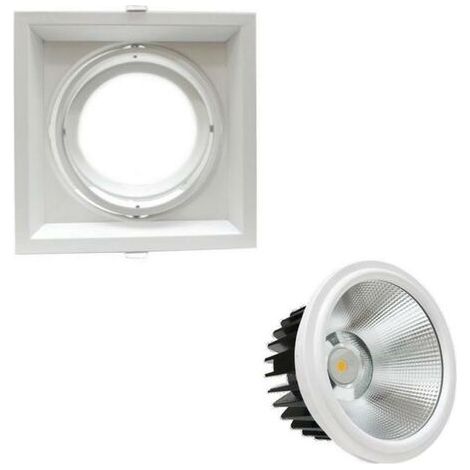 Kit Support AR111 Encastrable Orientable avec Ampoule LED 20W - Blanc Neutre 4000K - 5500K - SILAMP (1/5)