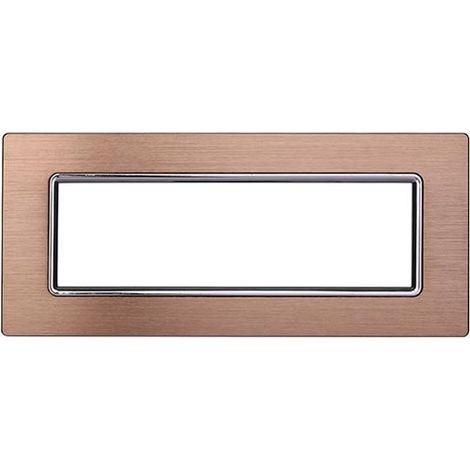 Ettroit Plaque compatible Bticino Livinglight 7 modules aluminium couleur or - LN86711
