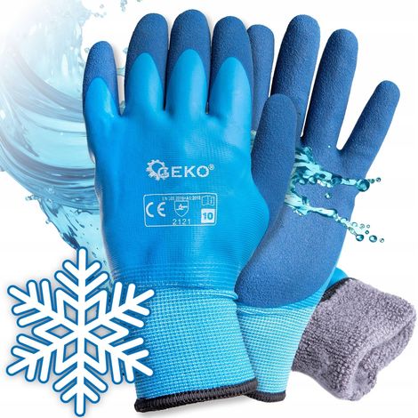 Guanti da lavoro invernali impermeabili e isolanti, taglia 10 /cotone - lattice/ (12/120) (1/3)