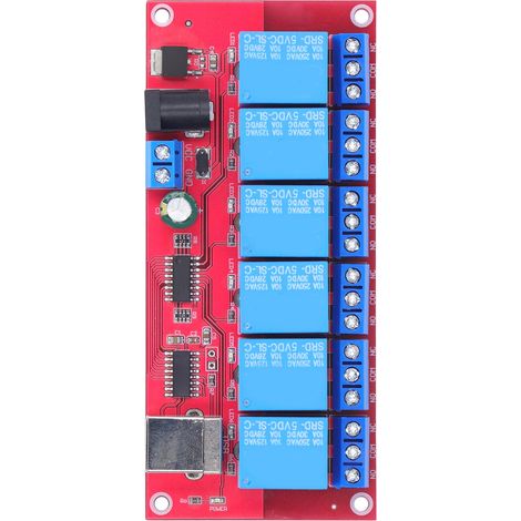 6-Kanal-USB-Relaismodul mit einstellbaren Betriebsmodi, HID-Treiber, kostenloses USB-Relaisboard für Haus und Hof, 5 V (1/5)