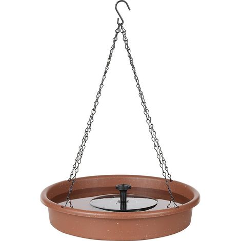 Ensemble support de mangeoire à oiseaux de jardin avec pompe à fontaine solaire