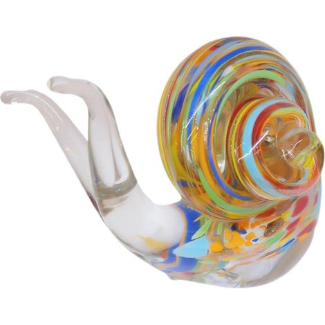 Figurine D’Escargot Décorative en Verre Coloré, Petite Statue Artisanale Multicolore, Sculpture Créative pour Bureau, Jardin et Maison, Ornement Original en Verre (1/5)