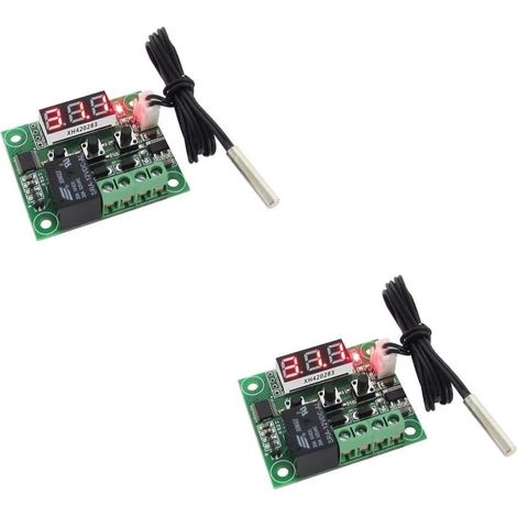 Lot de 2 mini thermostats numériques W1209 DC 12 V - 50-110 °C (1/5)