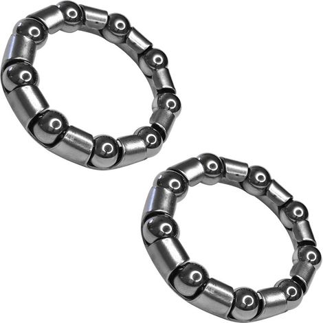 2x Gabbia per cuscinetti a sfera in acciaio per bicicletta 32 mm 45 mm 9 sfere 7,94 mm Movimento centrale universale per bicicletta fai da te (1/3)