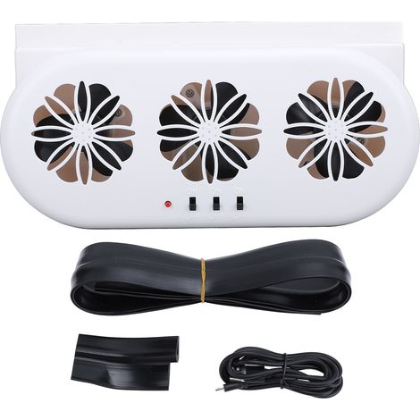 Ortviai Ventilateur de voiture USB pour grille d’aération – 3 sorties, blanc, refroidissement & purification de l’air (1/5)
