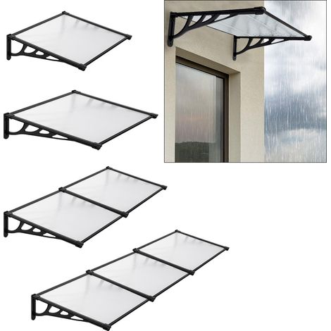Black Straight Door Canopy Awning Shade Shelter, 270x90x28CM (1/5)