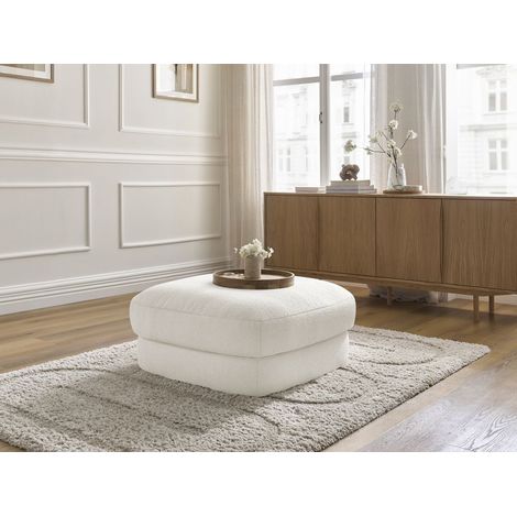 BOBOCHIC - Pouf LEONORE tissu bouclette   Blanc (1/5)