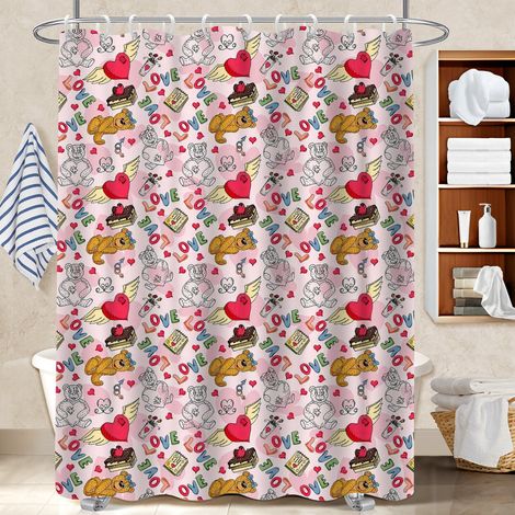 Kit rideau de douche en polyester 180x180 design rideau séchage rapide pour baignoire d’angle (1/5)