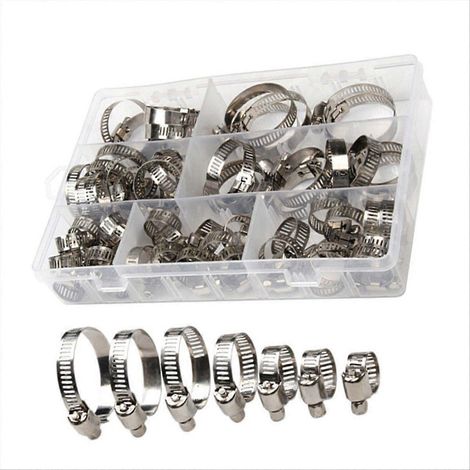 Verstellbare Schlauchschelle aus Edelstahl, 8–38 mm, 60er-Packung (1/5)