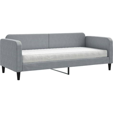 Maison Exclusive - Divano Letto con Materasso Grigio Chiaro 80x200 cm in Tessuto (1/5)