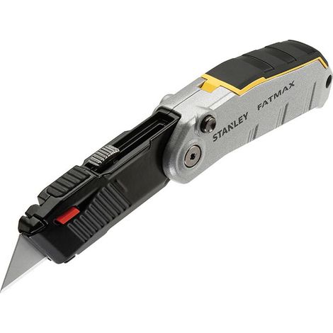 Stanley Tools Fatmax spring assist knife – 3 position blade mechanism – Bi-material handle grip for comfort – Instant blade change – Onboard storage for 3 blades