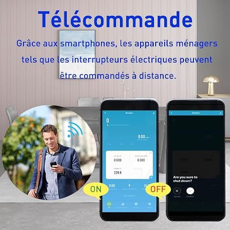 WIFI Compteur d'Énergie Numérique Monophasé 2P 63A AC230V,Minuterie Interrupteur, Protection Contre Les Surtensions et Les sous-tensions, Mesure de puissance Voltmètre Ampèremètre (1/4)