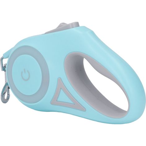 Laisse rétractable pour chien avec lumière LED puissante, frein à une main, verrouillage pause, anti-nœuds, robuste, type 1 (1/5)
