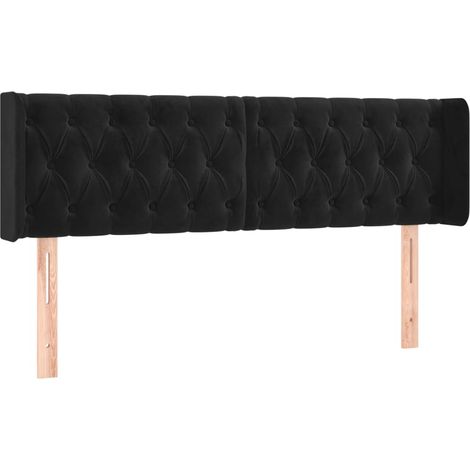 Maison Exclusive - Testiera ad Orecchio Nera 163x16x78/88 cm in Velluto