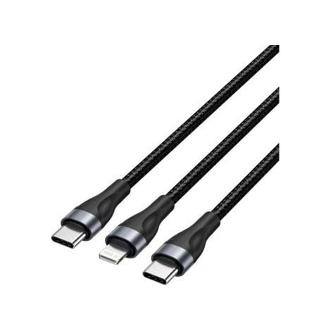Cable USB Tipo-C Vention H17BAV/ USB Tipo-C Macho - Lightning Macho/ USB Tipo-C Macho/ 60W/ 480Mbps/ 1.2m/ Negro