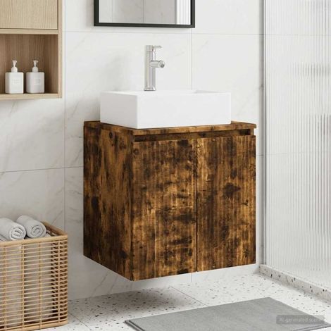vidaXL Mobile Lavabo da Parete Rovere Fumo 49,5 x 41 x 62,5 cm