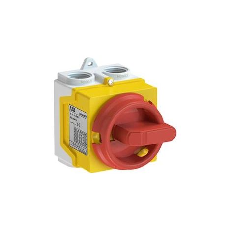 coffret de coupure de proximité - 20a - 3 pôles - rouge et jaune - abb 1sca135536r1001