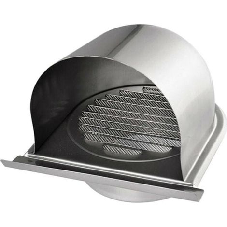 Grille aération VMC 150mm en inox Grille en U avec lattes à 45° Protection anti-insectes Installation murale pour cuisine et salle de bain (1/5)