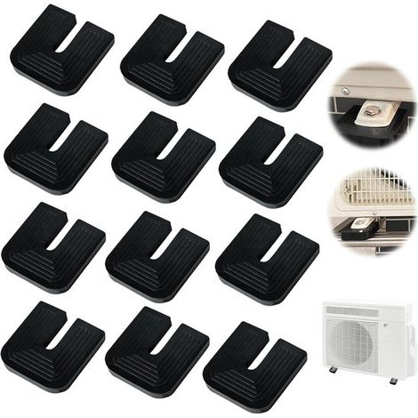 Amortiguadores de vibración de goma para aire acondicionado - 12 piezas, almohadillas antivibración en forma de U, patas antivibración (1/5)