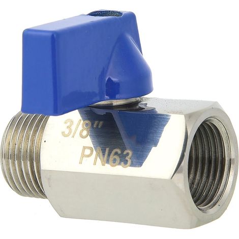 Vanne à bille d'arrêt 2 voies mâle/femelle en acier inoxydable BSPP pour raccordement de tuyauterie d'eau (Type B) (1/5)