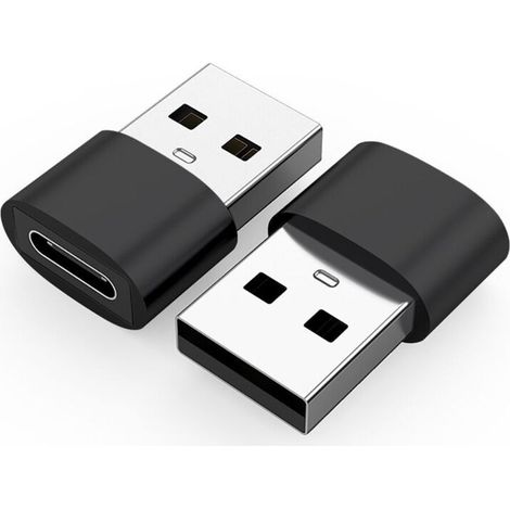 5er-Pack USB-C-auf-USB-Adapter für Datenübertragung und Schnellladung – Schwarz (1/3)