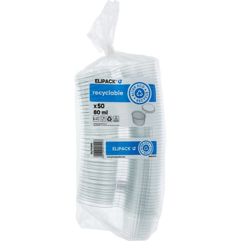 Contenitori per salse in PET da 80 ml con coperchio integrato 50 pezzi ELIPACK Guillin Polska (1/2)