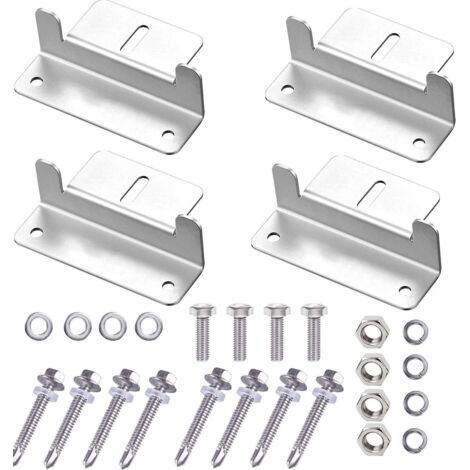Panneau Solaire Montage Support en Forme de Z pour RV Boat Roof Off Grid Camping en Plein air Van Caravan avec écrous et boulons (1/5)