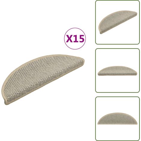The Living Store Alfombrillas autoadhesivas sisal 15 uds verde claro 56x17x3 cm - Alfombras autoadhesivas