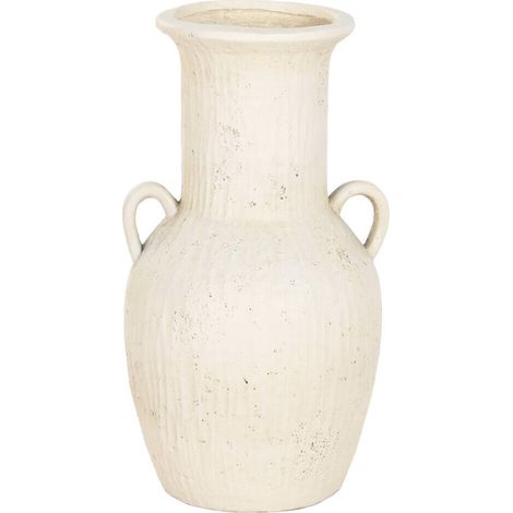 Vase blanc romantique en magnesia style amphore déco élégante - blanc craie mat (1/3)
