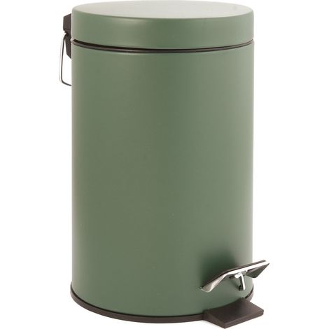 GELCO - Poubelle salle de bain 3l lady en métal kaki