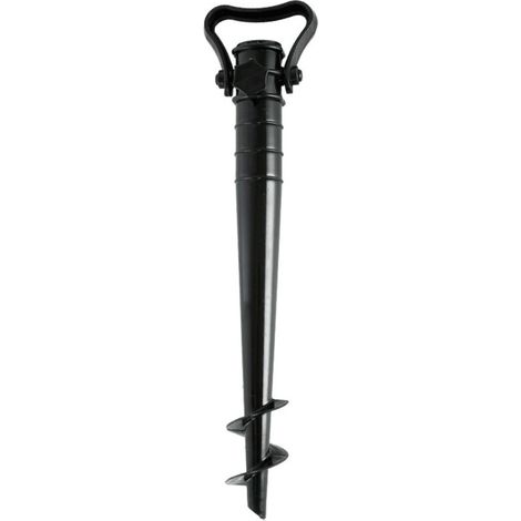 2er-Pack Strand- oder Bodenschirmständer, Schraubpropeller-Strandständer, Schraub-Bodenhülse, mit Haken (Schwarz und Weiß) - Crezuo
