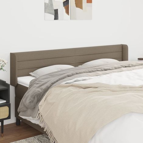vidaXL Tête de lit avec oreilles Taupe 163x16x78/88 cm Tissu (1/5)