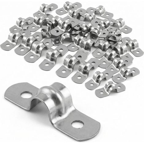 50pcs 8mm 304 Stainless Steel Clamp U-Shaped Fixing Clips (M8) (1/5)
