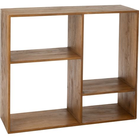 Etagère murale 4 niches 100x40x119 cm en bois naturel (1/5)