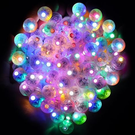 LED Ballons Lampes, Mini Rond Ballon LED Lumière 60 Pièces, Lumières de Ballon LED pour Mariage Halloween Décoration de Fête de Noël(couleur) (1/4)