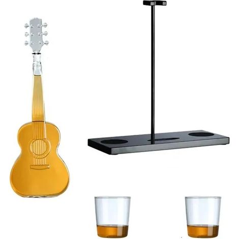 Carafe et ensemble de verres à whisky de 1000 ml, carafe créative en forme de guitare avec bouchon, distributeur de whisky (1/5)
