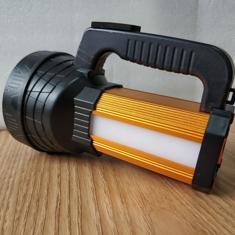 Lampe Torche LED Rechargeable Étanche IPX4 Lampe Camping Portable 10000mAH Lampe Camping Projecteur Portable (Golden) (1/4)