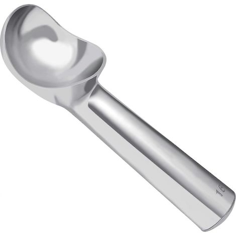 Cuillère à glace Pimoys 70 g (2,5 oz), grande taille, 18 cm (7 pouces), antiadhésive et antigel, en métal, monobloc, aluminium brillant, argent brillant (1/4)