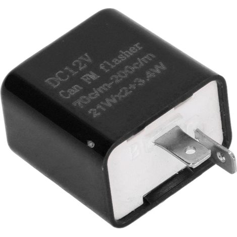 12V 2-poliges wasserdichtes und staubdichtes Blinkrelais für Motorrad-LED-Blinker, schwarz (1/5)