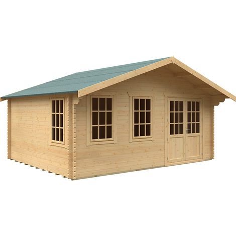 14x18 The Forde 44mm Cabin - L415 x W535 x H302.9 cm - Solid Wood/Softwood/Pine - Natural