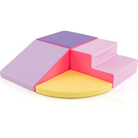 Jeu bébé multicolore en mousse EPE 4 pièces avec toboggan et escalier amovibles pour maison, crèche et salle de jeux (1/5)