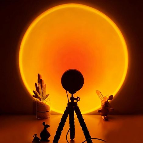 Lampe coucher de soleil ciel étoilé LED, lampe de projection romantique rotative à 360° pour ambiance douce chez soi (1/5)