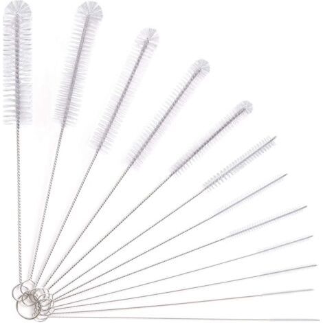 BUNTHAUS 12 x brosses de nettoyage de tube, brosse de nettoyage, brosse de nettoyage pour bouteille en verre, bouilloire pour biberon, tuyau de clavier, brosse de nettoyage, brosse de nettoyage pour b (1/4)
