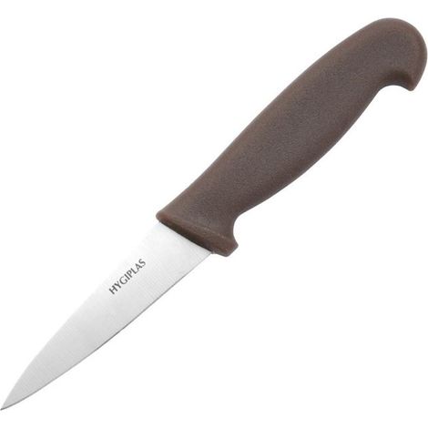 Couteau d'Office Professionnel Marron 90 mm - Hygiplas (1/4)