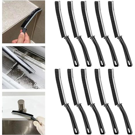 Brosse de Nettoyage des Interstices,10 Pcs Brosse Nettoyage Salle de Bain Brosse Joint Carrelage Brosse de Nettoyage Rainure Fenetre Bristled Crevice Cleaning Brush pour Porte,Fenêtre,Rail de Cuisine (1/5)