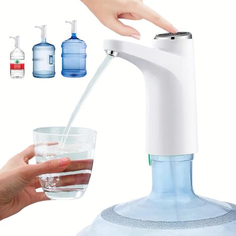 Pompa Acqua Elettrica per Bottiglia - Dispenser Acqua Intelligente Wireless, Pompa Acqua Automatica - Mini Dispenser Acqua con Rubinetto per Camera da Letto, Ideale per Bambini e Comodino (1/5)